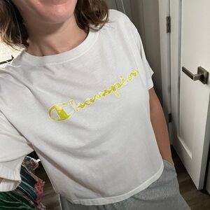 Champion crop white tee / small / casual / workout / vintage